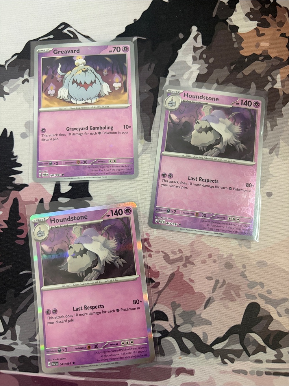 Greavard & Houndstone Holo Pokémon Evolution Card Lot | 3 Cards ✨5/$25✨